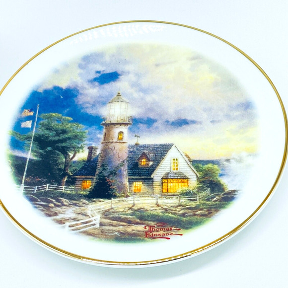 Thomas Kinkade Cup & Saucer Set A Light In The Storm Decorative‎ Teleflora - Picture 2 of 11